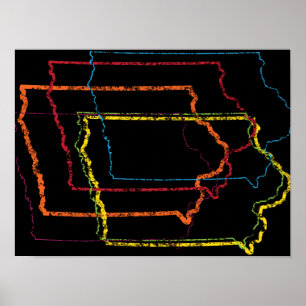 Poster borrão do orgulho de iowa