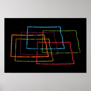 Poster borrão do orgulho do dakota do norte