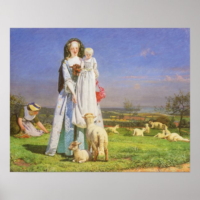 Poster Borregos Baa bonito por Ford Madox Brown (Frente)
