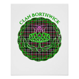 Pôster Borthwick Scottish Tartan Celtic Thistle