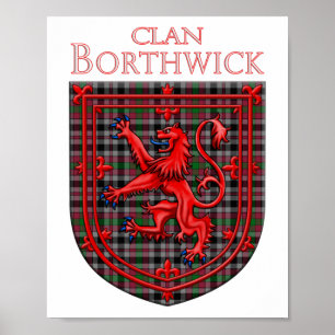 Poster Borthwick Tartan Scottish Xadrez Lion Rampant