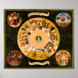 Pôster Bosch Hieronymous: Mesa dos pecados mortais