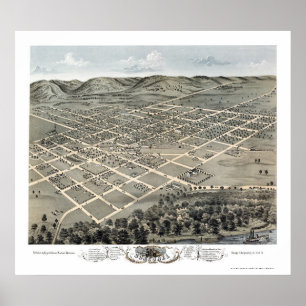 Pôster Boscobel, mapa panorâmico dos WI - 1869