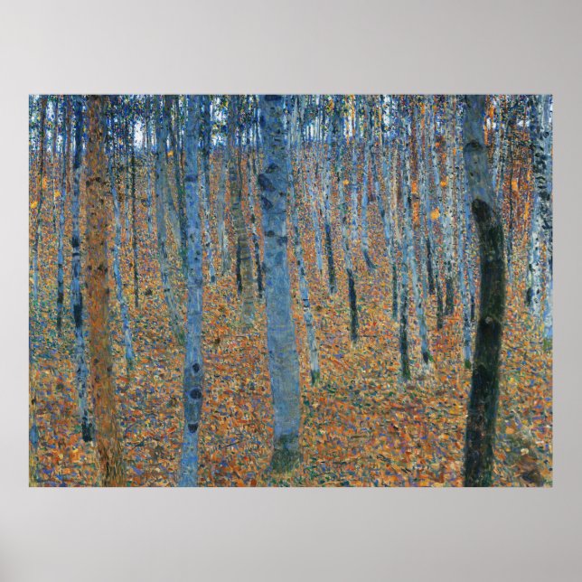 Poster Bosque de Árvores Florestais de Gustav Klimt (Frente)