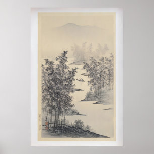 Poster Bosque de Bambu por Nishizawa Tekiho Japonês Vint