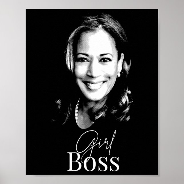Poster Boss Kamala Harris Para Democratas Liberais 1 (Frente)