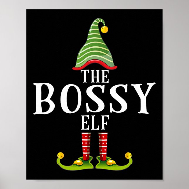 Poster Bóssy Elf Engraçado Matando Pajama Xmas (Frente)