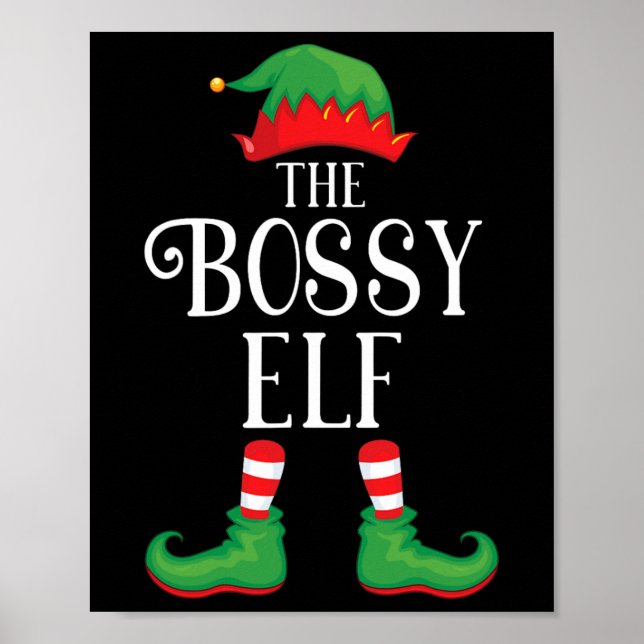 Poster Bóssy Elf Matching Group Xmas Funny Family Christy (Frente)