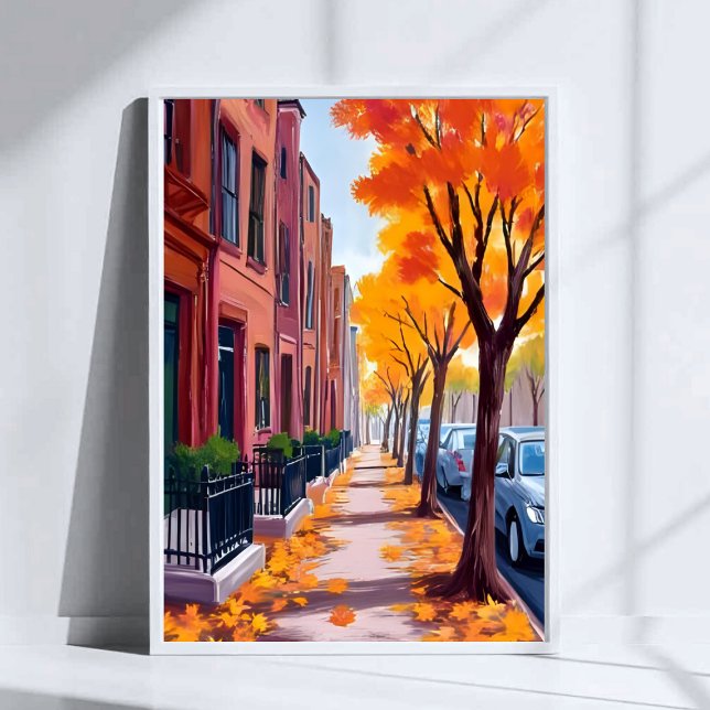 Poster Boston Autumn Foliage Watercolor (Criador carregado)