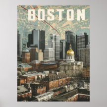 Boston, Boston Massachusetts Panorama da Cidade Co
