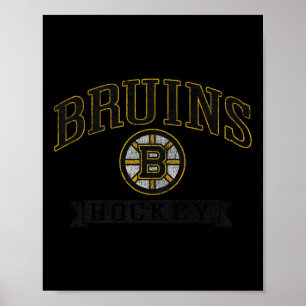 Poster Boston Bruins Hóquei Vintage Cinza Oficialmente Li
