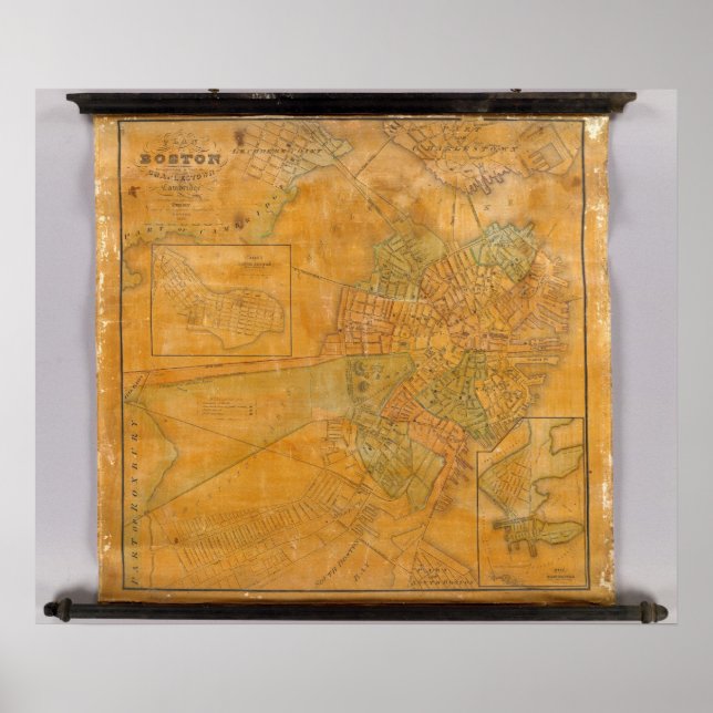 Pôster Boston, Charlestown, Cambridge, Massachusetts (Frente)