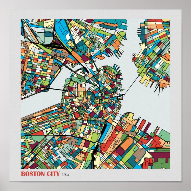Poster Boston City USA (Frente)