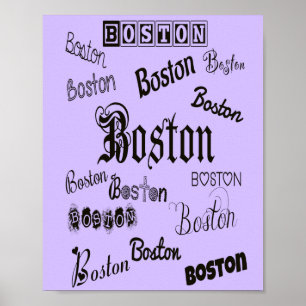 Poster Boston Fonts on Lavender