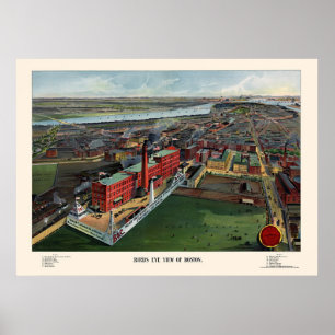 Poster Boston, mapa panorâmico das MÃES - 1902
