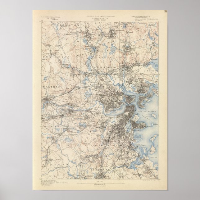 Pôster Boston, Massachusetts (Frente)