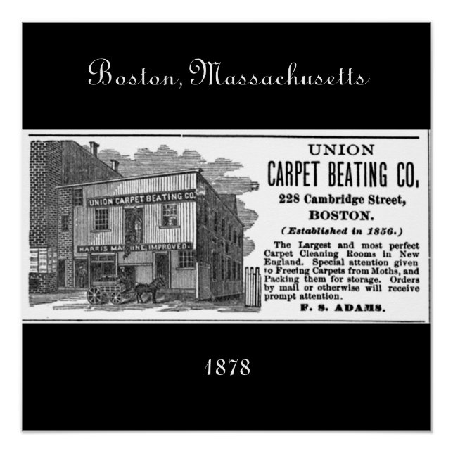 Pôster Boston, Massachusetts 1878 (Frente)