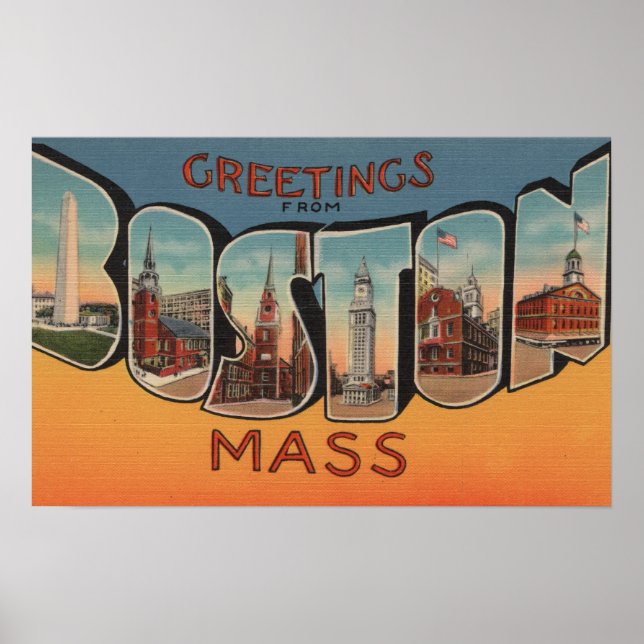 Poster Boston, Massachusetts (Edifícios) (Frente)