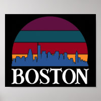 Boston Massachusetts Vintage Cityscape