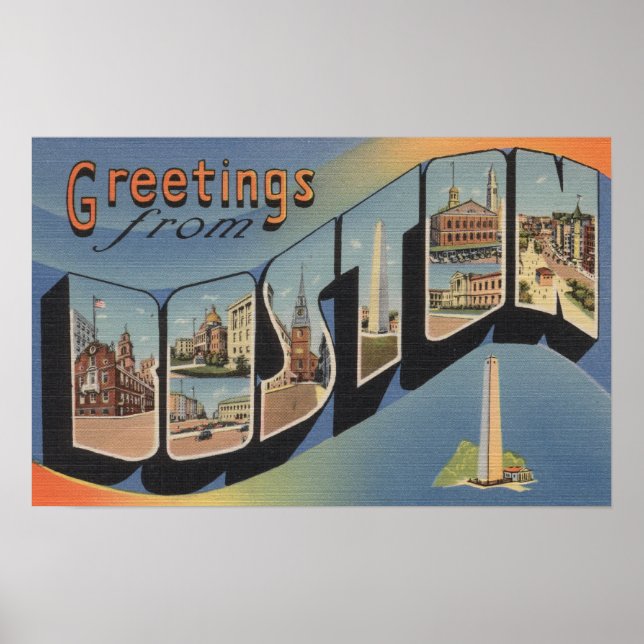 Poster Boston, MassachusettsLarge Letter Scenes 3 (Frente)
