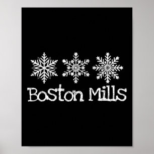 Poster Boston Mills Ohio Ski Skiing Winter Snowflak