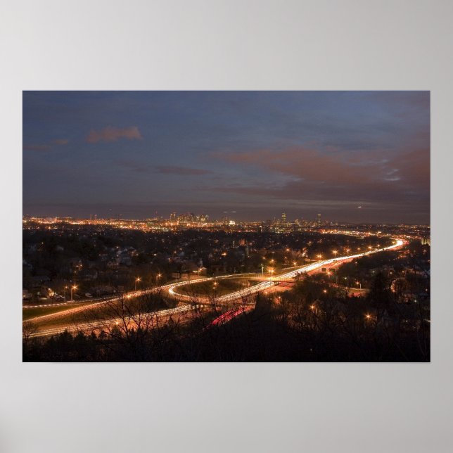 Poster Boston pela noite (Frente)