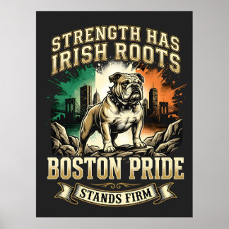 Poster Boston Pride Irish Roots Bulldog