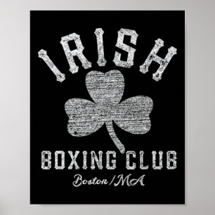 Poster Boston Shamrock, Clube de Boxing Irlandês, aflige