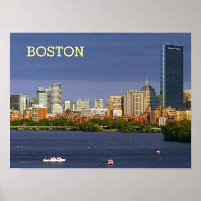 Poster Boston Skyline e Charles River (Frente)