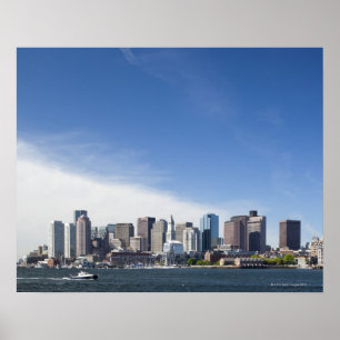 Poster Boston Skyline, Massachusetts