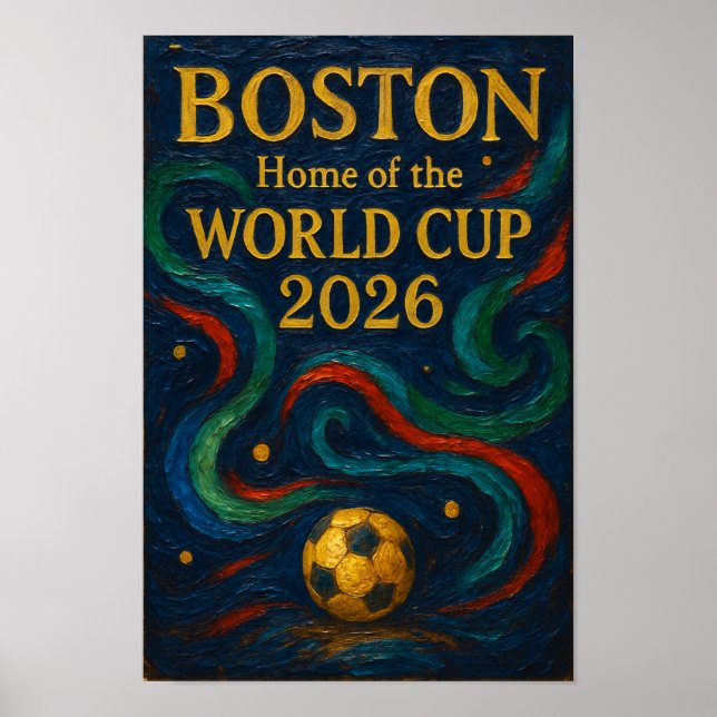 Poster Boston Soccer Art 2026 Football Design (Frente)