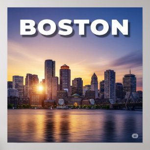Poster Boston Sunset