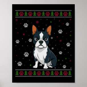 Poster Boston Terrier Christmas Sweet Xmas Pet Animal D
