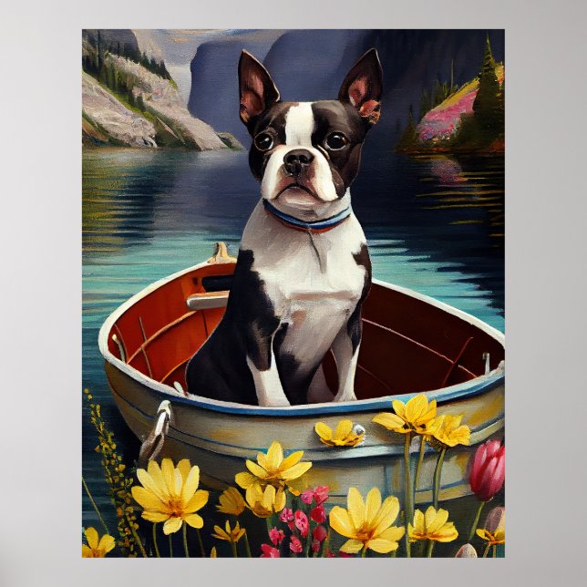 Poster Boston Terrier em um remo: Uma aventura cênica (Frente)