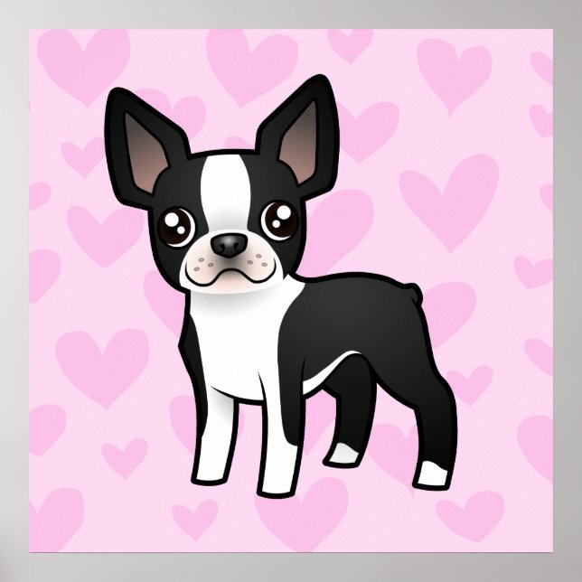 Pôster Boston Terrier Love (Frente)