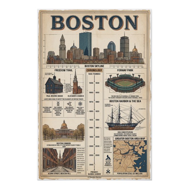 Pôster Boston, USA (Frente)