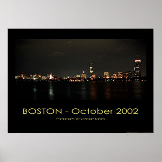 Poster Boston - Vista do Panorama à noite