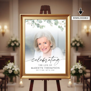 Poster Botânica Comemorando a Vida de Foto Memorial