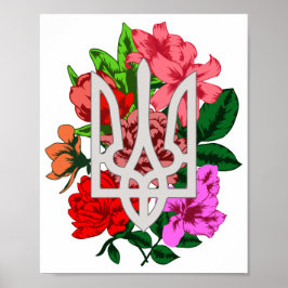 Poster Botânica e ucraniana Trident Trizub