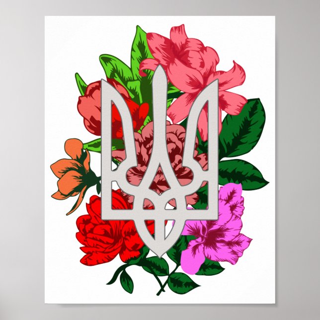 Poster Botânica e ucraniana Trident Trizub (Frente)
