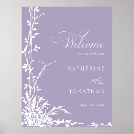 Poster Botanical Arch Garden Lavender Wedding Welcome