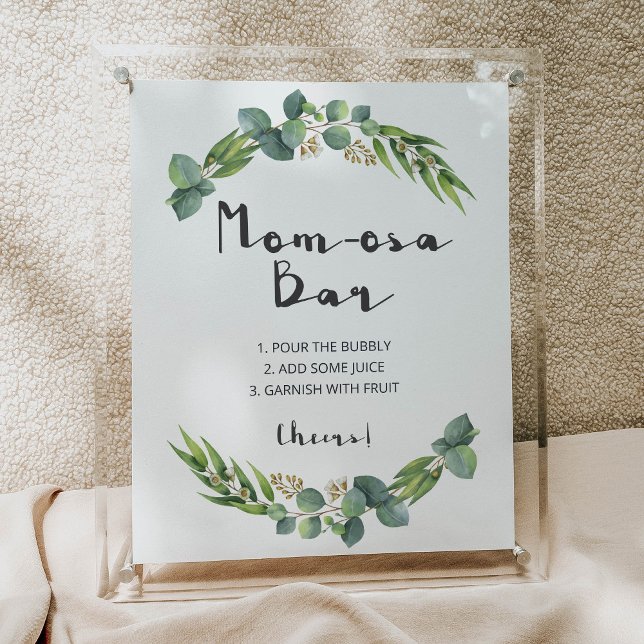 Poster Botanical Baby Shower Momosa Bar Sign (Criador carregado)