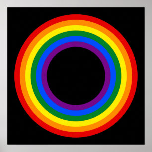 Poster BOTÃO DA BANDEIRA DO ARCO-ÍRIS + seu sinal ou te