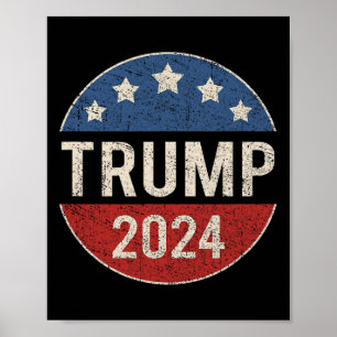 Poster Botão da Campanha Retroativa 2024 Reeleger Preside
