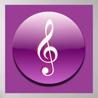 Poster Botão de Treble Clave Violeta