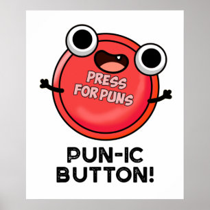 Poster Botão Pun-ic Engraçado