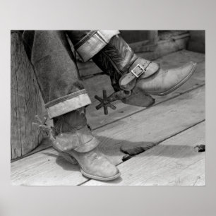 Poster Botas de Cowboy, 1940. Foto Vintage