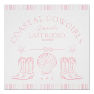 Pôster Botas de Cowgirl Costeira Festa de Solteira Wester