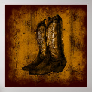 Pôster Botas de vaqueiro ocidentais do desgaste do KRW