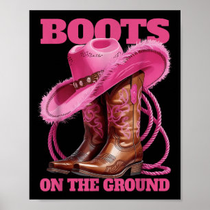 Poster Botas Engraçadas E Bonitas No Terreno Linedance Oe